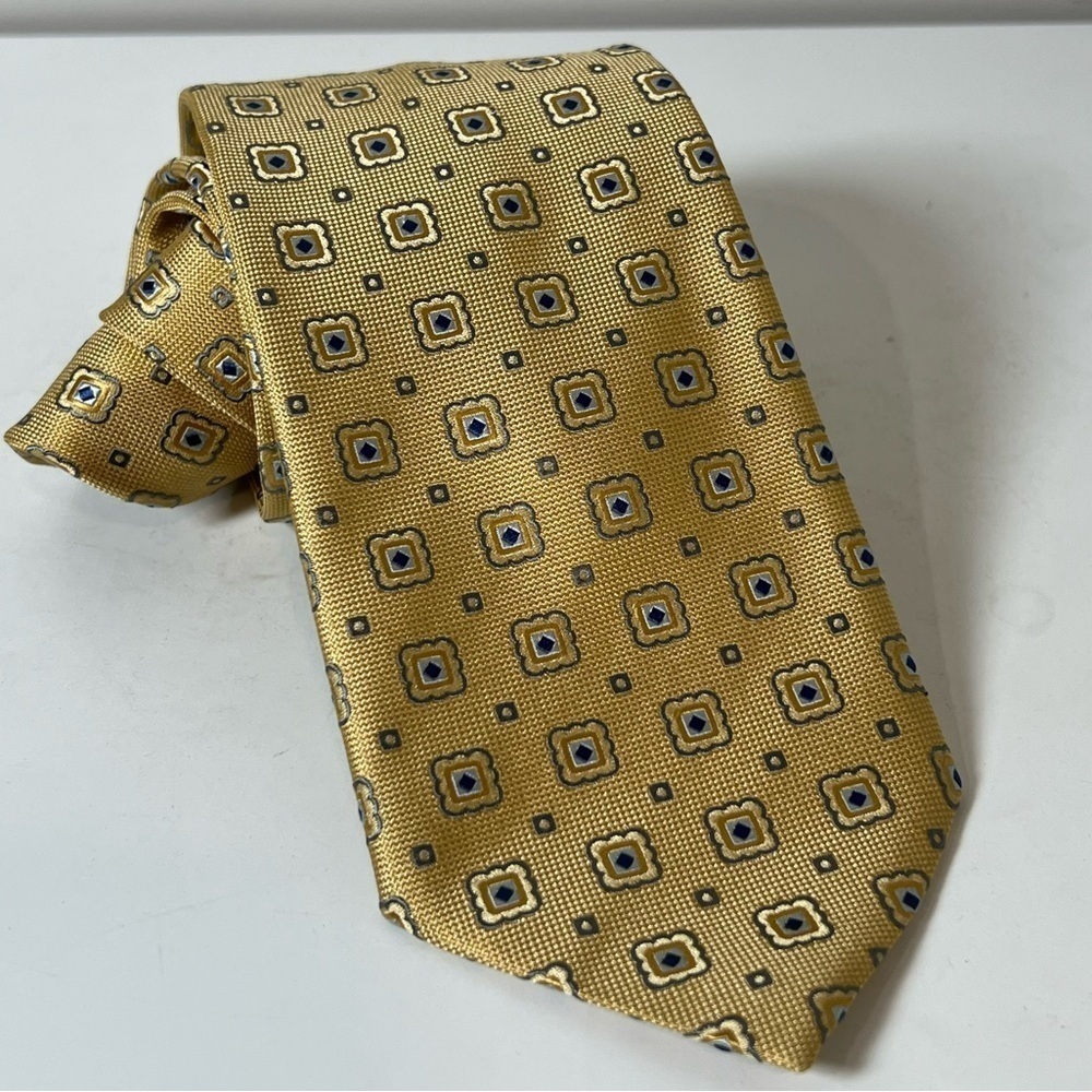Ermenegildo Zegna Thick 100% Silk Geometric All Over Pattern Classic Power Tie